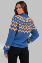 Chunky Fair Isle Sweater with High Neck Audrey Calvero