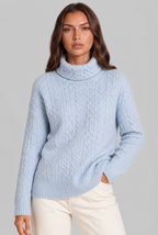 Cable Knit Turtleneck Sweater Audrey Calvero