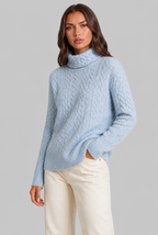 Cable Knit Turtleneck Sweater Audrey Calvero