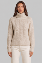 Cable Knit Turtleneck Sweater Audrey Calvero