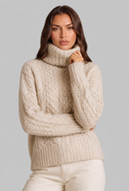 Cable Knit Turtleneck Sweater Audrey Calvero