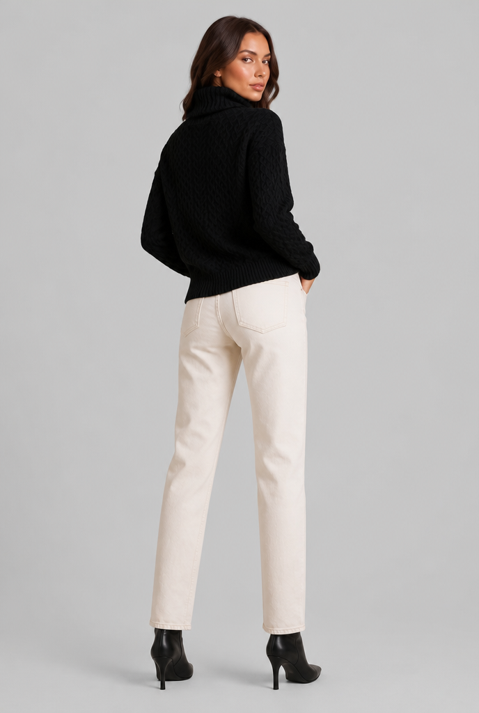 Cable Knit Turtleneck Sweater Audrey Calvero