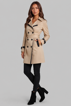 Contrast Trim Trench Coat Audrey Calvero