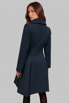 Fit and Flare Wool Coat with Gold Buttons Audrey Calvero
