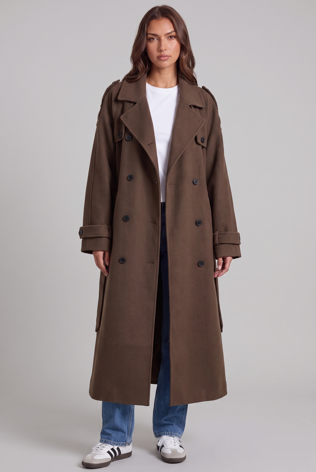 Oversized Trench Coat with Belted Waist Audrey Calvero
