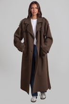 Oversized Trench Coat with Belted Waist Audrey Calvero