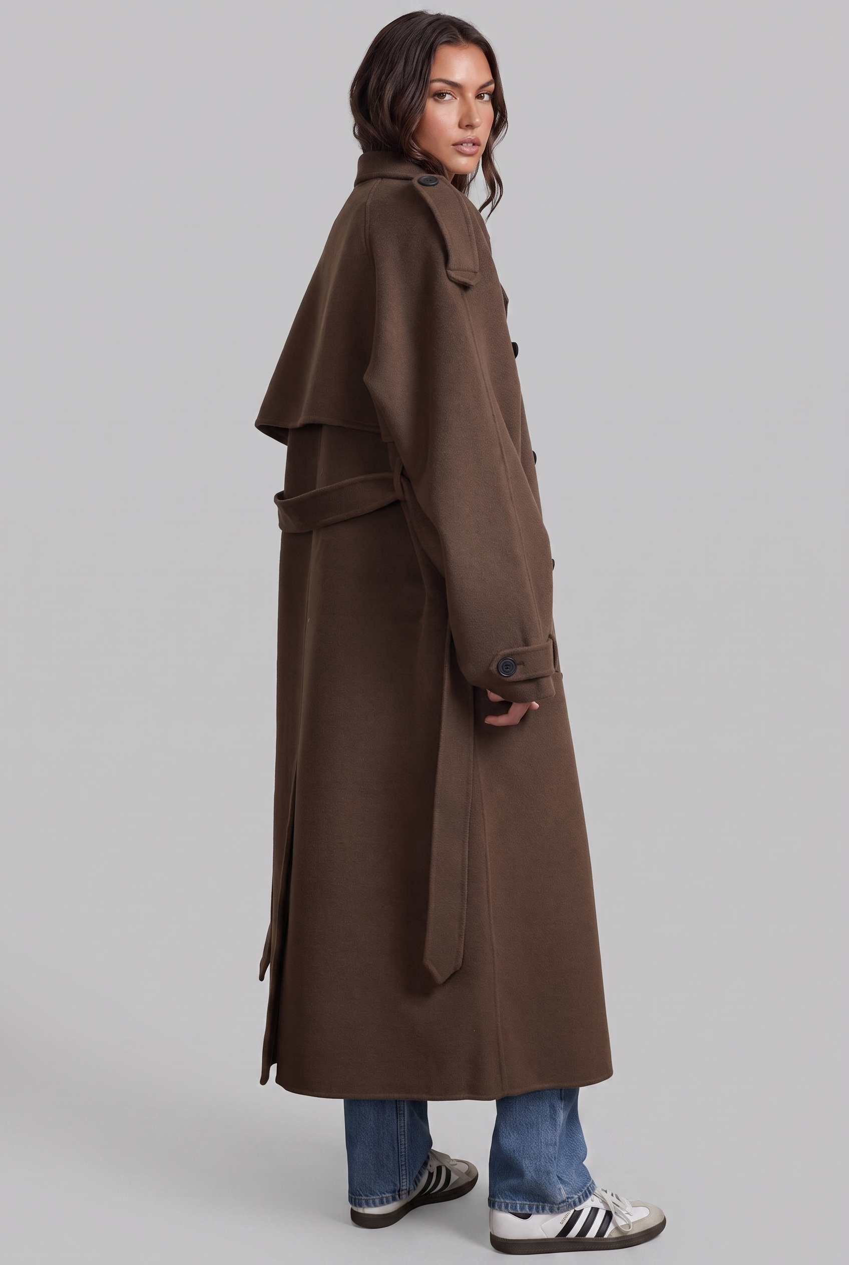 Oversized Trench Coat with Belted Waist Audrey Calvero