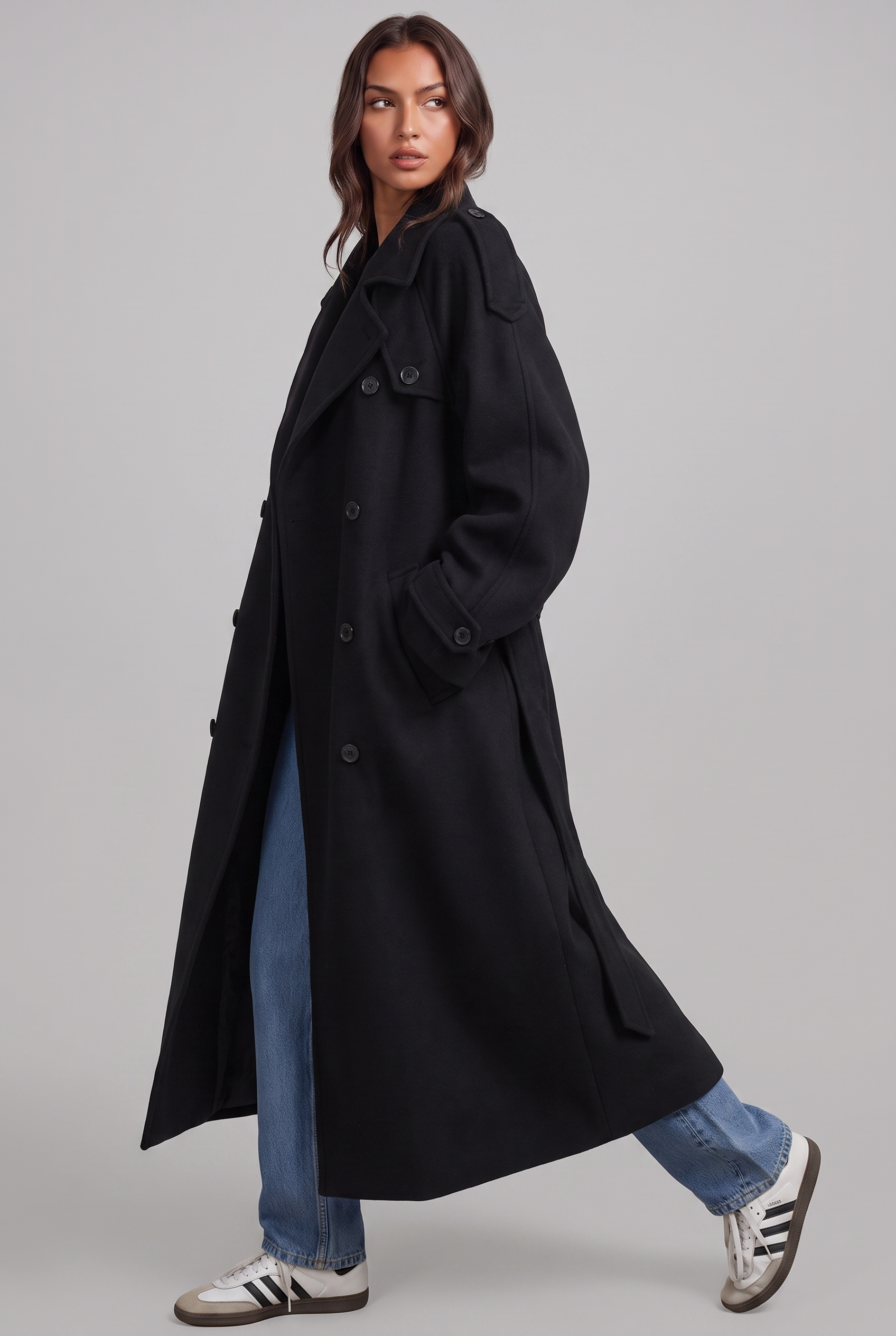 Oversized Trench Coat with Belted Waist Audrey Calvero