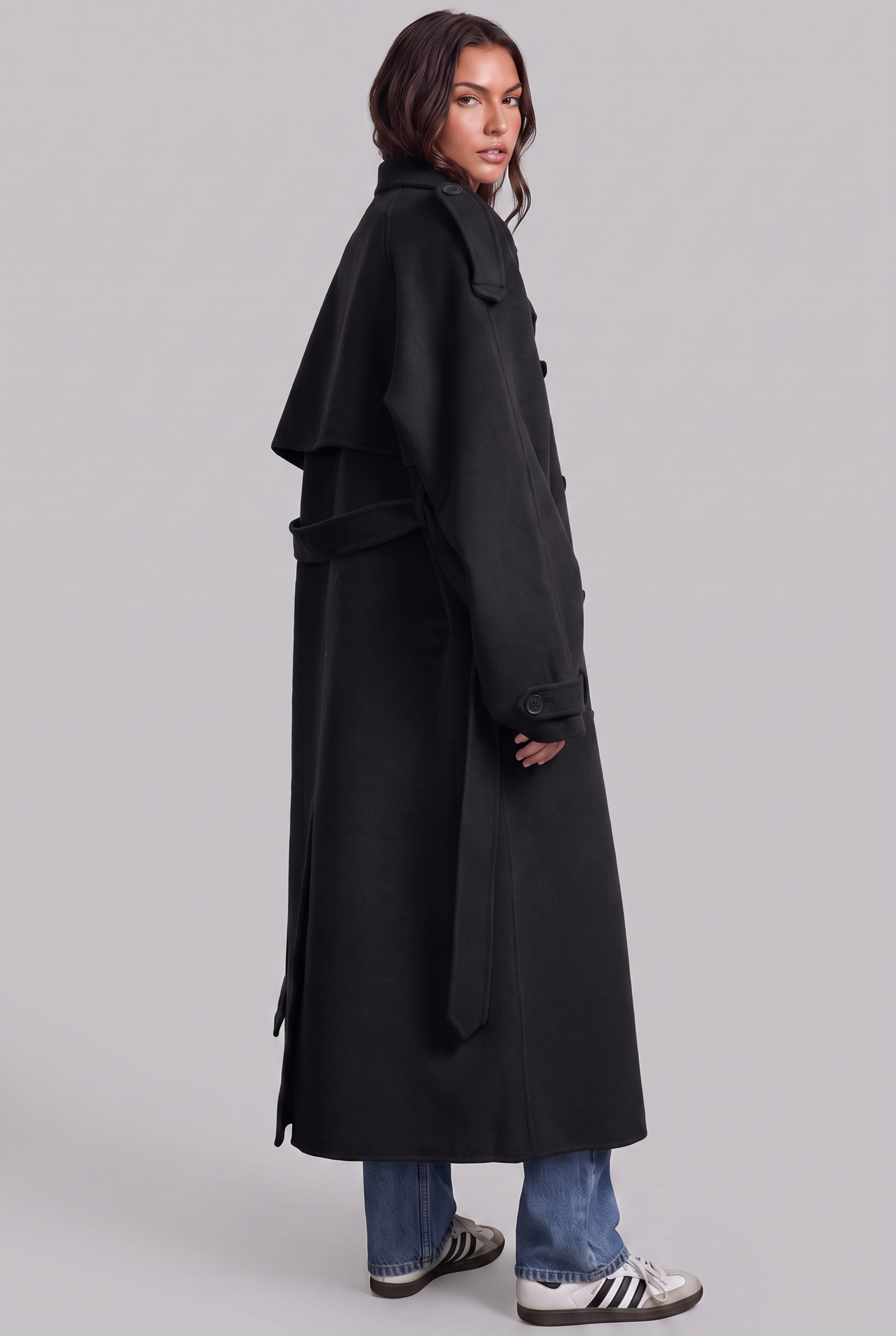Oversized Trench Coat with Belted Waist Audrey Calvero