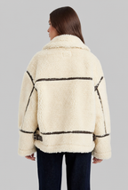 Wool Aviator Coat with Buckle Straps Audrey Calvero
