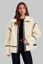 Wool Aviator Coat with Buckle Straps Audrey Calvero