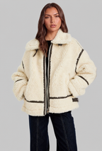 Wool Aviator Coat with Buckle Straps Audrey Calvero