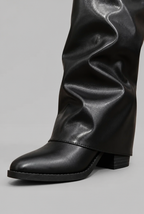 Knee-High Leather Boots with Buckle Detail Audrey Calvero