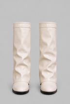 Knee-High Leather Boots with Buckle Detail Audrey Calvero