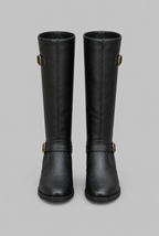Knee-High Leather Boots with Buckle Detail Audrey Calvero