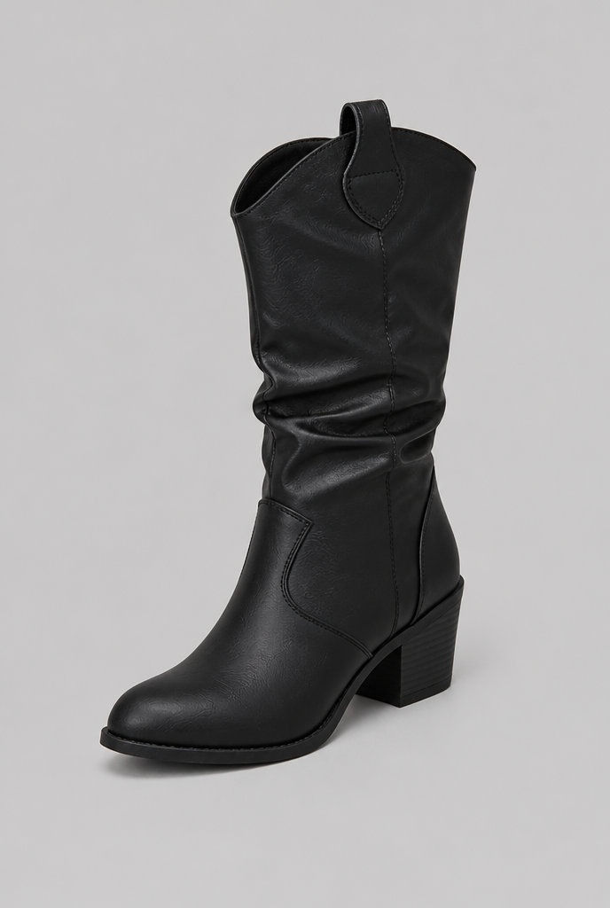 Slouchy Knee-High Western Boots Audrey Calvero
