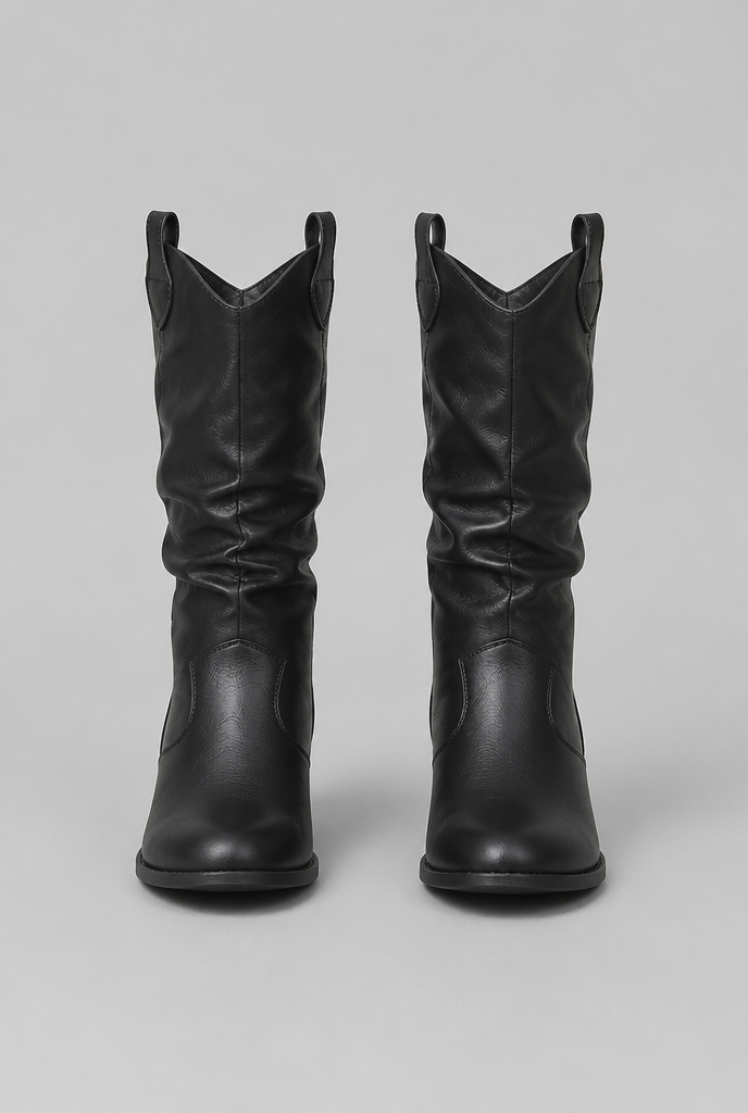 Slouchy Knee-High Western Boots Audrey Calvero