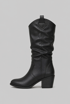 Slouchy Knee-High Western Boots Audrey Calvero