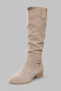Suede Slouchy Knee-High Boots Audrey Calvero