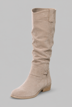 Suede Slouchy Knee-High Boots Audrey Calvero