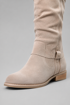Suede Slouchy Knee-High Boots Audrey Calvero