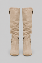 Suede Slouchy Knee-High Boots Audrey Calvero