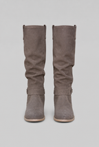 Suede Slouchy Knee-High Boots Audrey Calvero