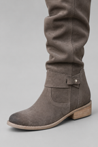 Suede Slouchy Knee-High Boots Audrey Calvero
