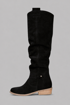 Suede Slouchy Knee-High Boots Audrey Calvero