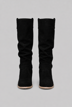 Suede Slouchy Knee-High Boots Audrey Calvero
