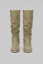 Suede Slouchy Knee-High Boots Audrey Calvero