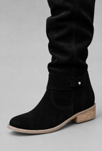 Suede Slouchy Knee-High Boots Audrey Calvero