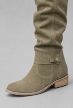 Suede Slouchy Knee-High Boots Audrey Calvero