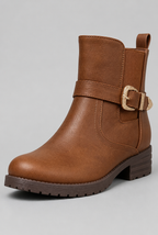 Leather Buckle Ankle Boots Audrey Calvero
