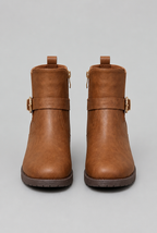 Leather Buckle Ankle Boots Audrey Calvero
