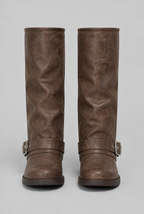Slouchy Buckle Strap Knee-High Boots Audrey Calvero