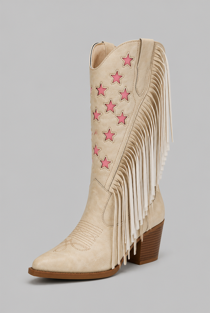 Fringe Star Western Cowboy Boots Audrey Calvero