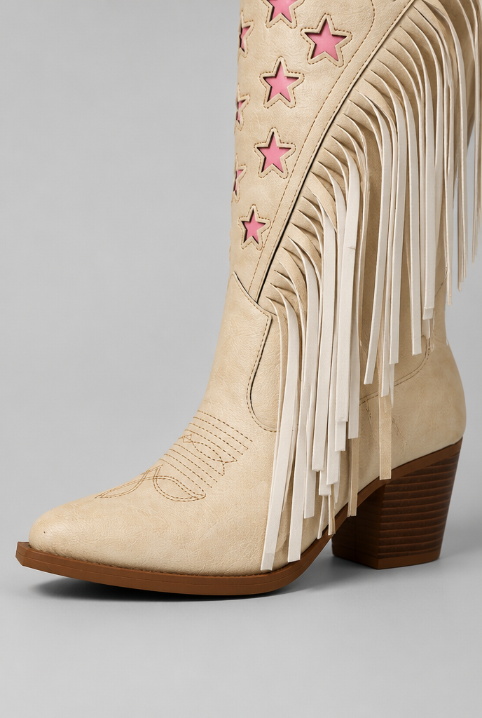 Fringe Star Western Cowboy Boots Audrey Calvero