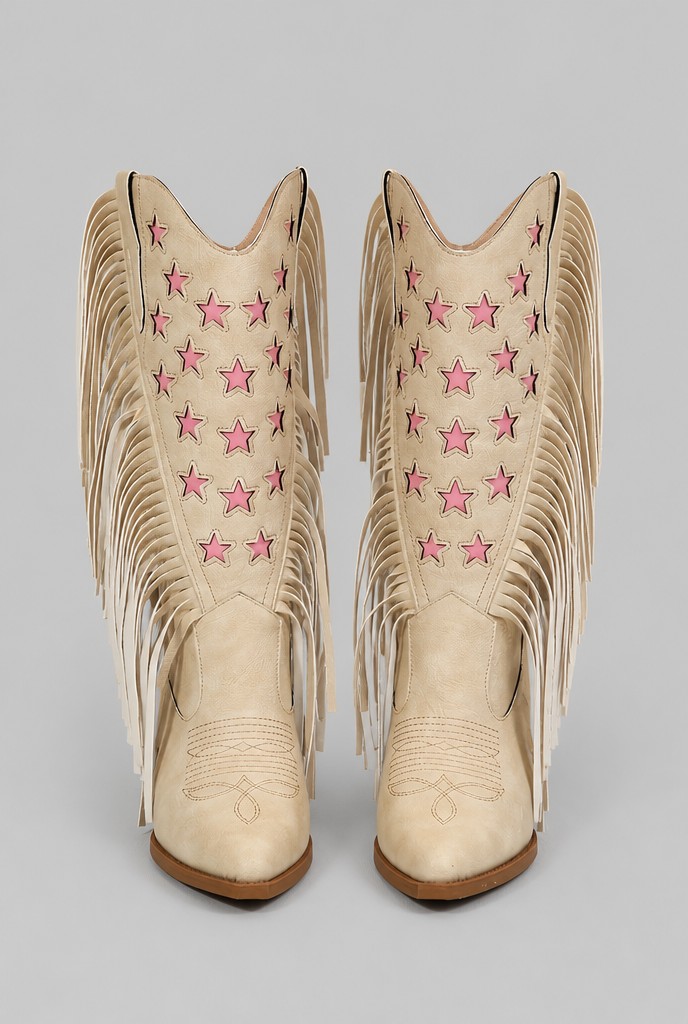 Fringe Star Western Cowboy Boots Audrey Calvero