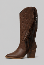 Fringe Star Western Cowboy Boots Audrey Calvero
