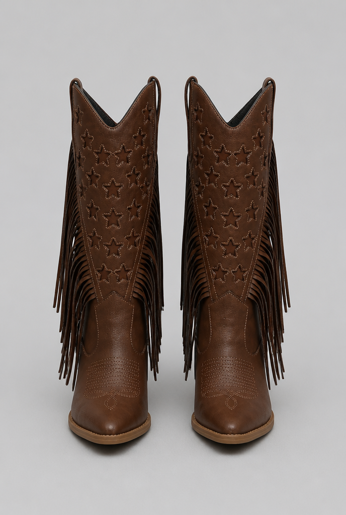 Fringe Star Western Cowboy Boots Audrey Calvero