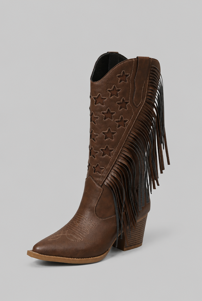 Fringe Star Western Cowboy Boots Audrey Calvero