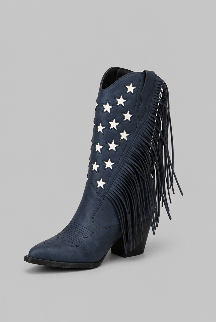 Fringe Star Western Cowboy Boots Audrey Calvero