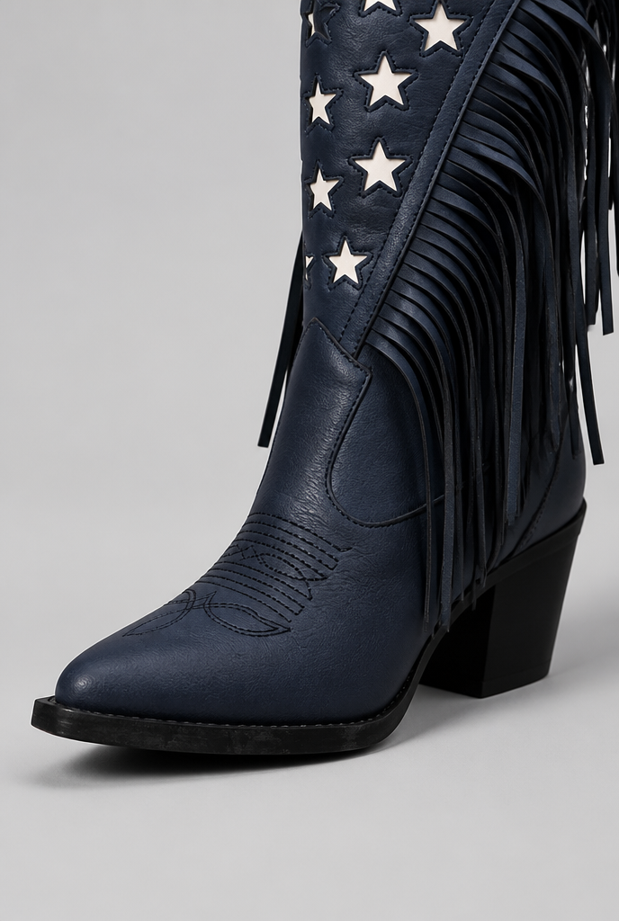 Fringe Star Western Cowboy Boots Audrey Calvero