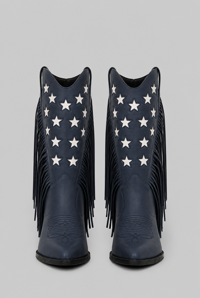 Fringe Star Western Cowboy Boots Audrey Calvero