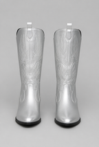 Metallic Wide Calf Western Boots Audrey Calvero