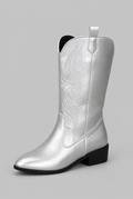 Metallic Wide Calf Western Boots Audrey Calvero