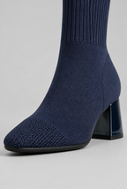 Knit Sock Boots with Block Heel Audrey Calvero