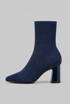 Knit Sock Boots with Block Heel Audrey Calvero