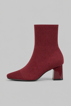 Knit Sock Boots with Block Heel Audrey Calvero